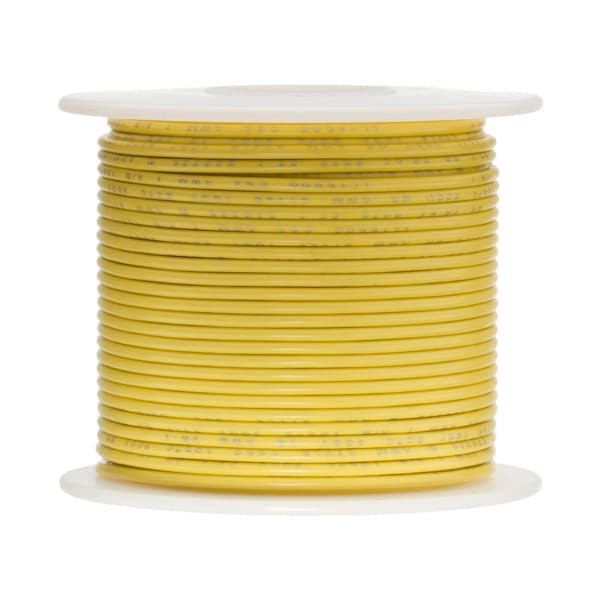 Primary Wire, Hook Up; GPT, 16 AWG, 1C C, Yellow, PVC, Stranded, 60V, 100 ft.